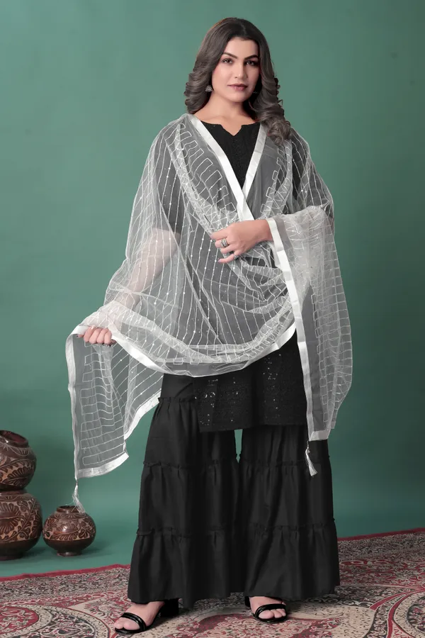 White_Classic_Grace_Lightweight_Dupatta_For_Women
