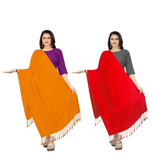 Mustard_&_Red_Velvet_Touch_Classic_Stole_For_Women_(Pack_Of_2)