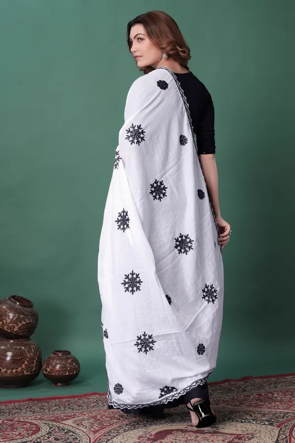 White_Loomstyle_Cotton_Dupatta_For_Women