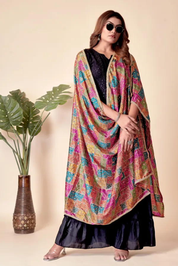 Orange_&_Yellow_Ethno_Shine_Party_Dupatta_For_Women
