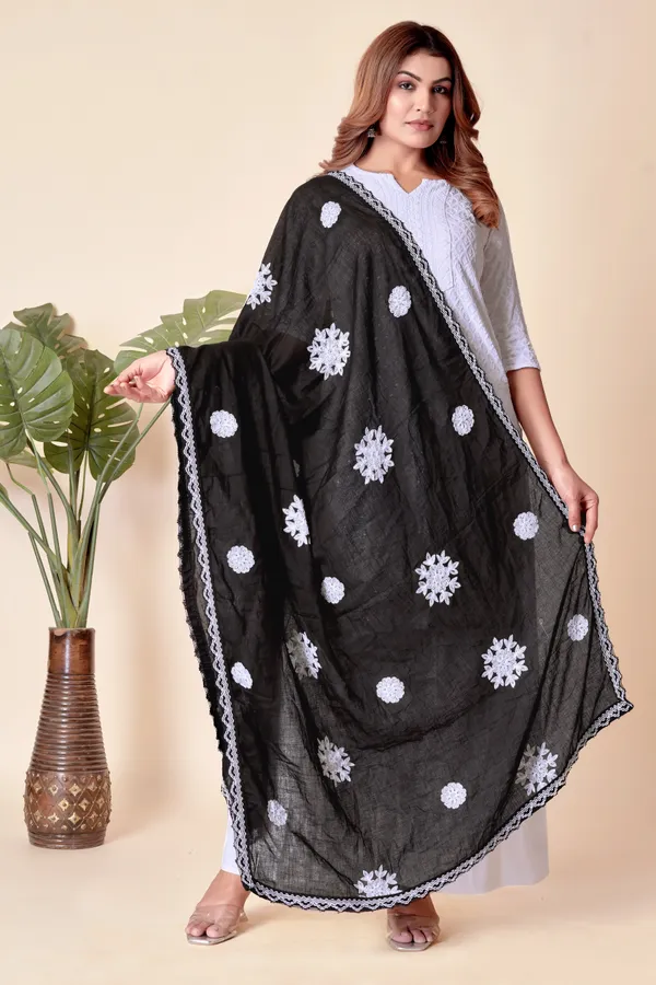 Black_Loom_Style_Cotton_Dupatta_For_Women