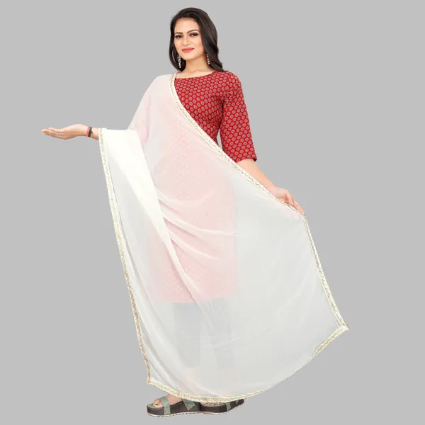 White_Royal_Weave_Ethnic_Dupatta_For_Women