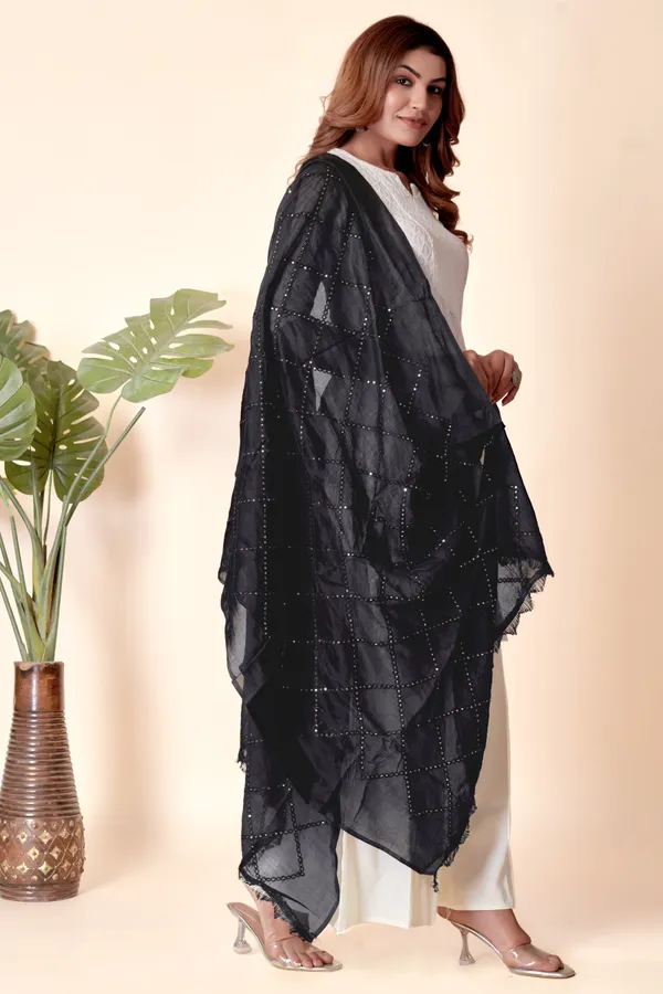 Black_Chanderi_Box_Sequin_Festive_Dupatta_For_Women