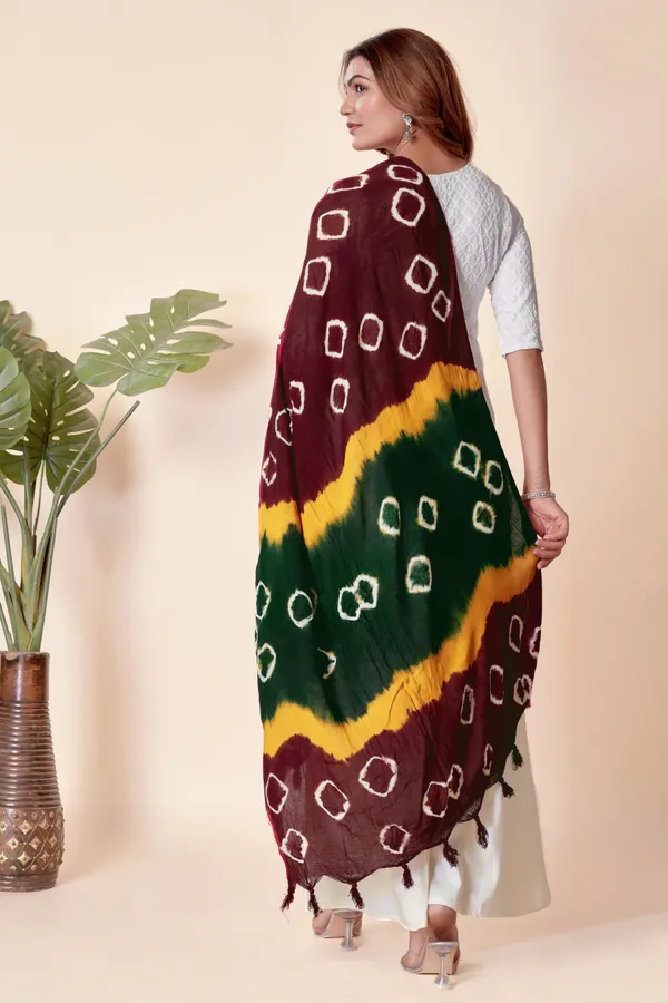 Maroon_&_Yellow_&_Green_Everyday_Comfort_Cotton_Dupatta_For_Women