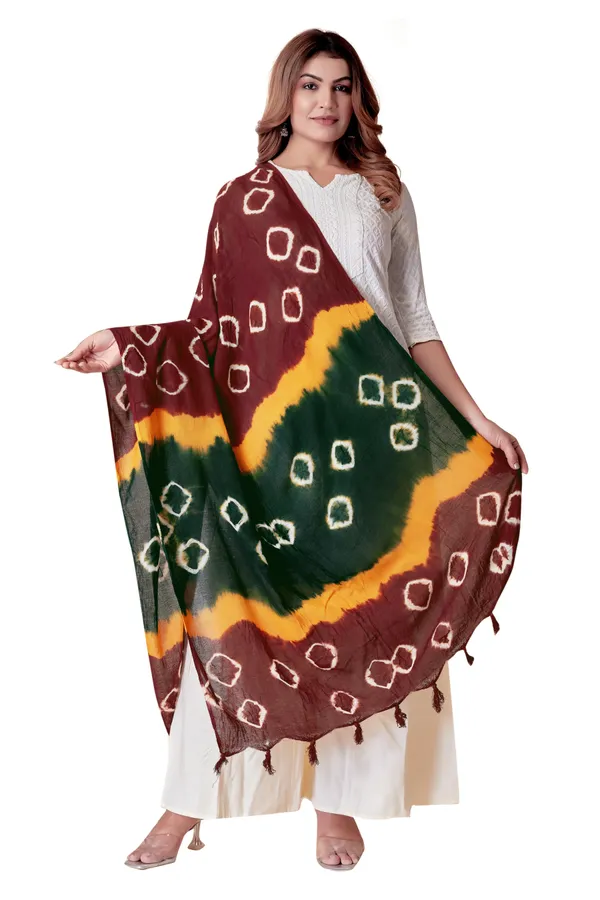Maroon_&_Yellow_&_Green_Everyday_Comfort_Cotton_Dupatta_For_Women