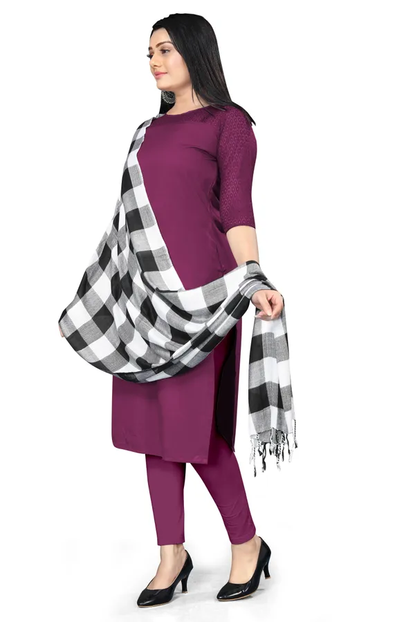 Black_&_White_Check_Soft_Mist_Casual_Wear_Scarf_For_Women