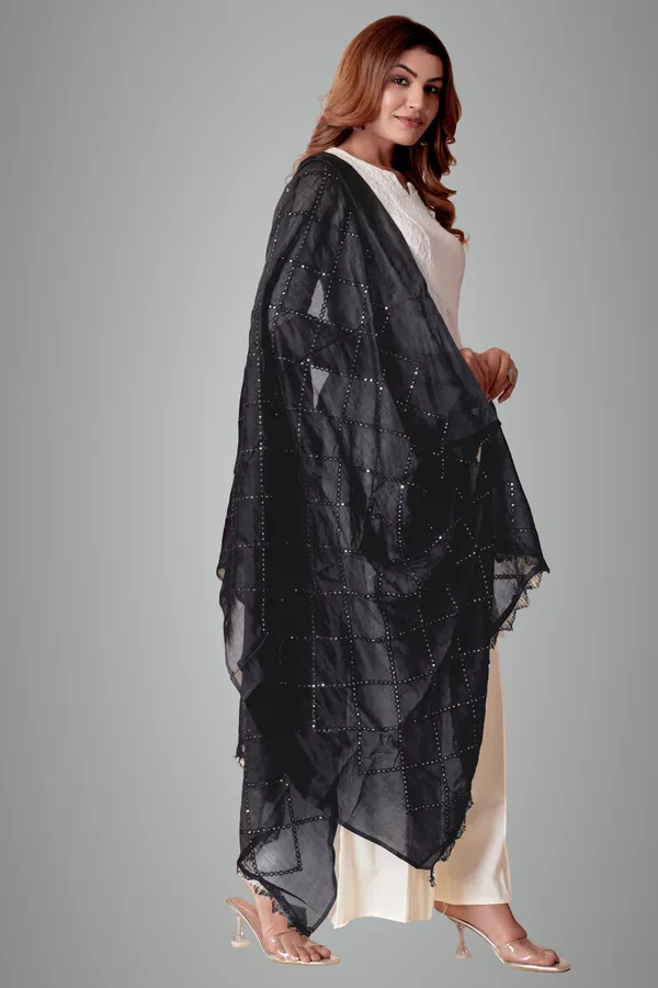 Black_Chanderi_Box_Sequin_Festive_Dupatta_For_Women