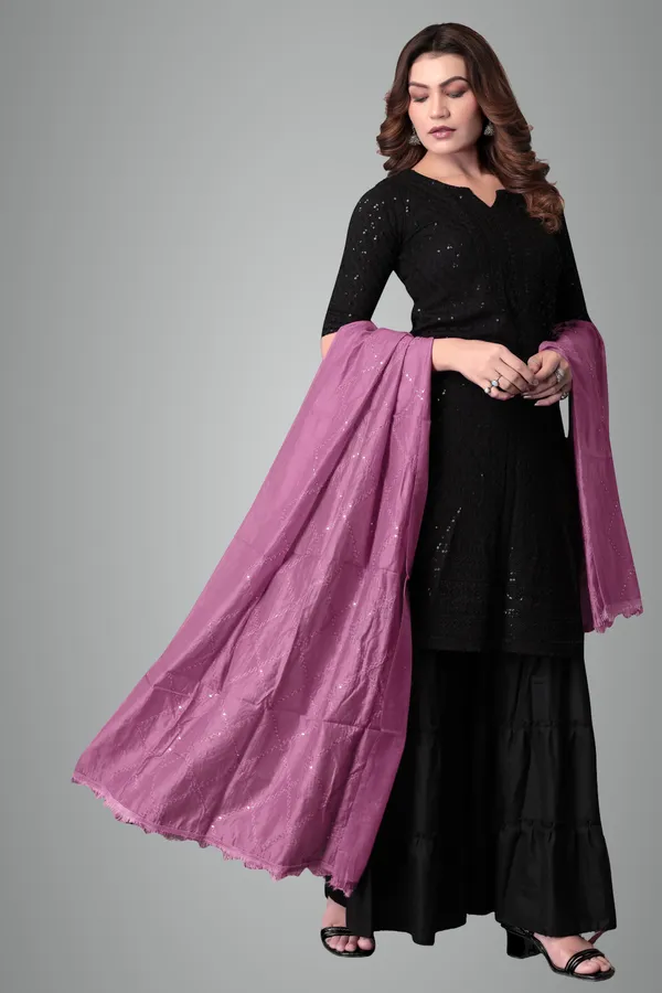 Peach_Pink_Chanderi_Box_Sequin_Festive_Dupatta_For_Women