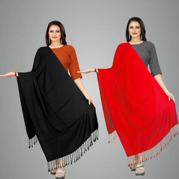 Black_&_Red_Velvet_Touch_Classic_Stole_For_Women_(Pack_Of_2)