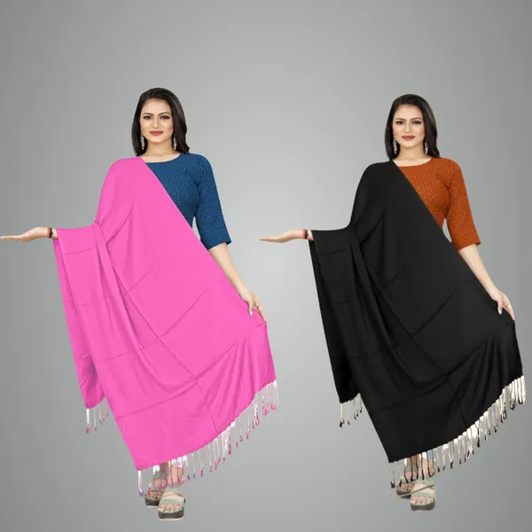 Pink_&_Black_Velvet_Touch_Classic_Stole_For_Women_(Pack_Of_2)