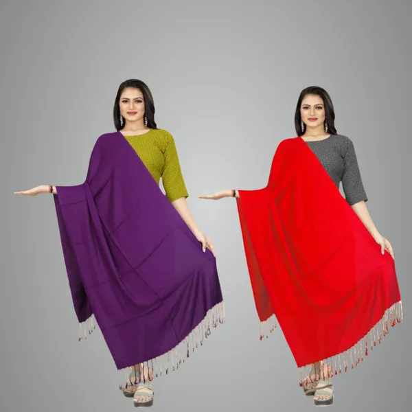 Red_&_Purple_Velvet_Touch_Classic_Stole_For_Women_(Pack_Of_2)