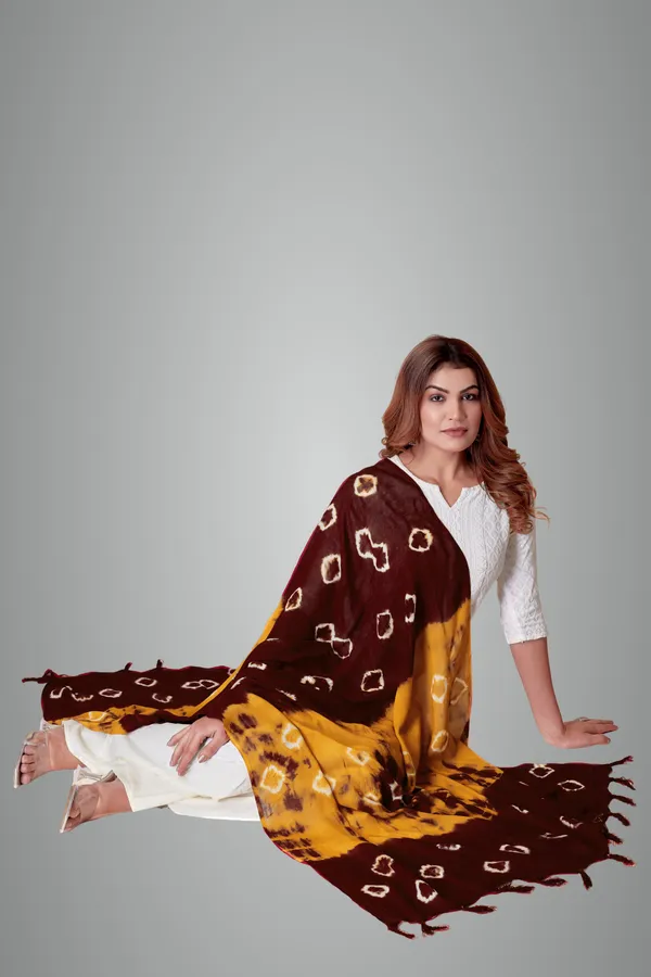 Maroon_&_Yellow_Pure_Cotton_Softweave_Dupatta_For_Women