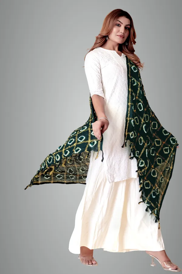 Green_Cotton_Checkered_Everyday_Dupatta_For_Women