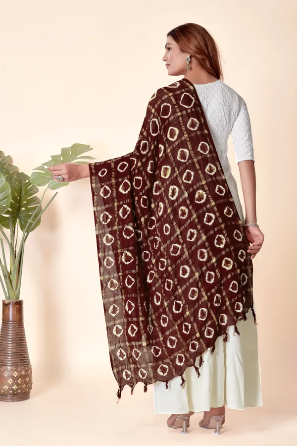 Maroon_Cotton_Checkered_Everyday_Dupatta_For_Women