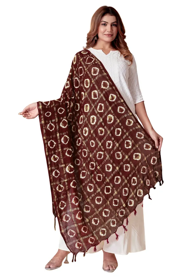Maroon_Cotton_Checkered_Everyday_Dupatta_For_Women