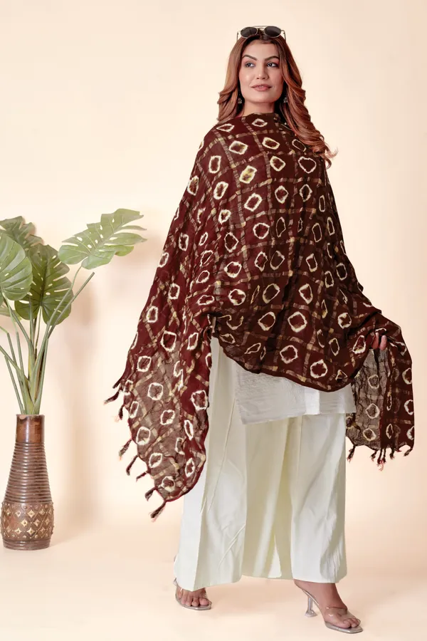 Maroon_Cotton_Checkered_Everyday_Dupatta_For_Women