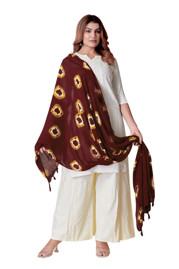 Maroon_Cotton_Bandhani_Circle_Ethnic_Dupatta_For_Women