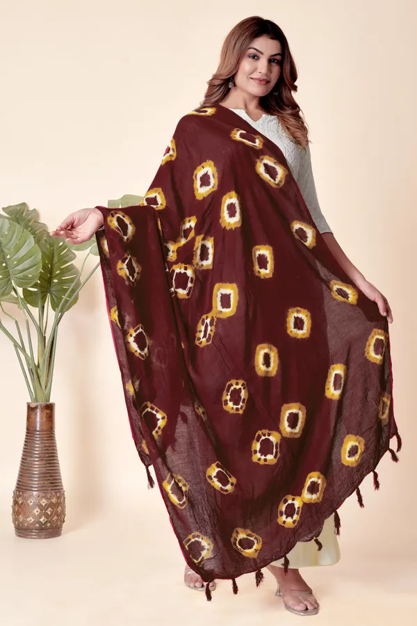 Maroon_Cotton_Bandhani_Circle_Ethnic_Dupatta_For_Women