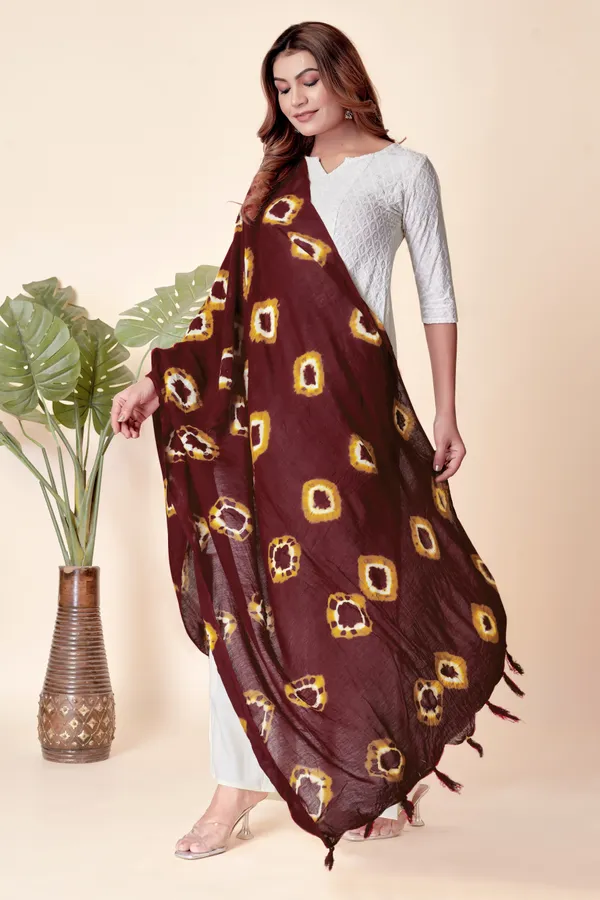 Maroon_Cotton_Bandhani_Circle_Ethnic_Dupatta_For_Women