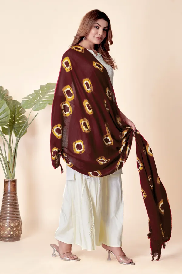 Maroon_Cotton_Bandhani_Circle_Ethnic_Dupatta_For_Women