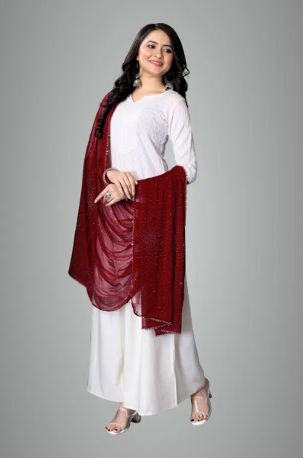 Maroon_Grace_Weave_Daily_Dupatta_For_Women