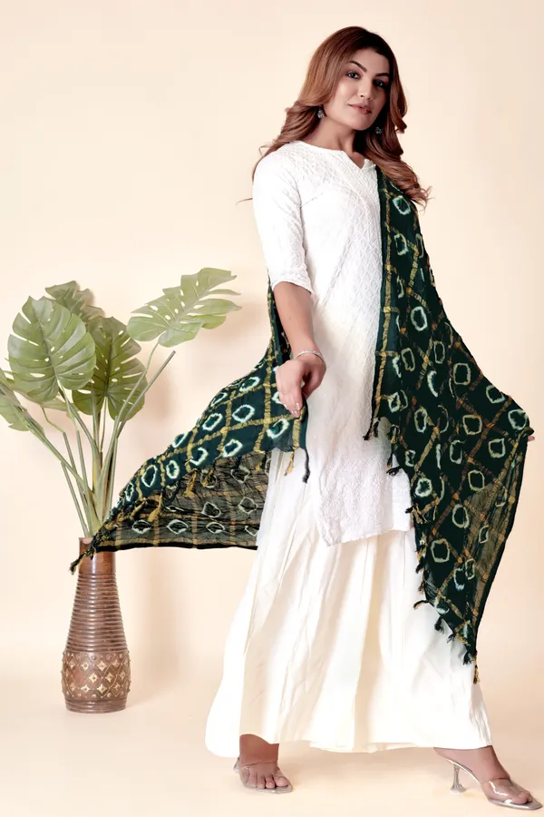 Green_Cotton_Checkered_Everyday_Dupatta_For_Women