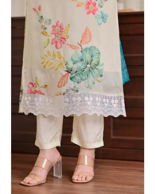 White_Nylon_Taby_Premium_&_Elegant_V_Neck_A-Line_Knee_Length_Kurta_Set_With_Dupatta_For_Women
