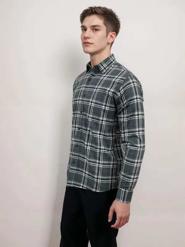 Forest_Green_Premium_Cotton_Oxford_Check_Shirt_For_Men