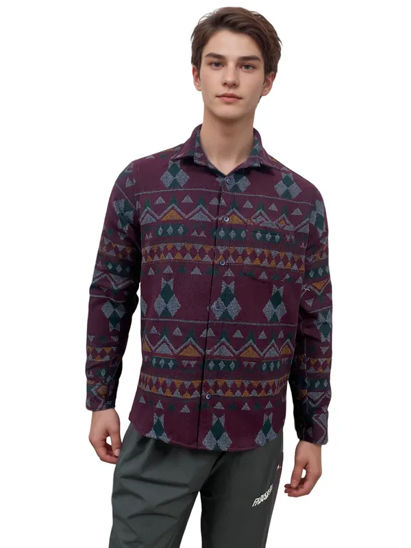 Maroon_Warm_Winter_Shirt_For_Men