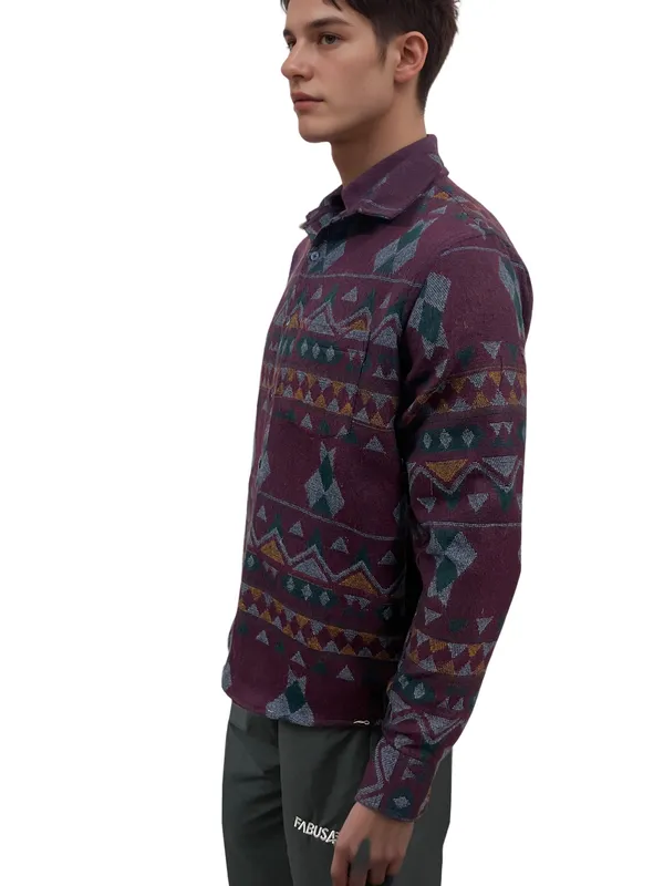 Maroon_Warm_Winter_Shirt_For_Men