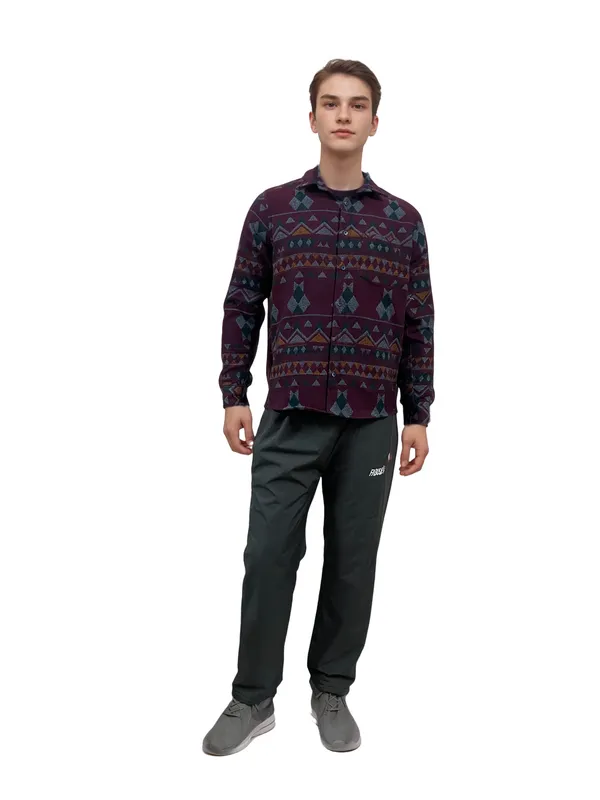 Maroon_Warm_Winter_Shirt_For_Men