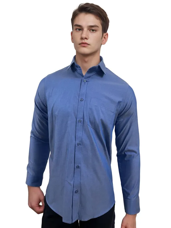 Slate_Blue_Premium_Cotton_Shirt_For_Men