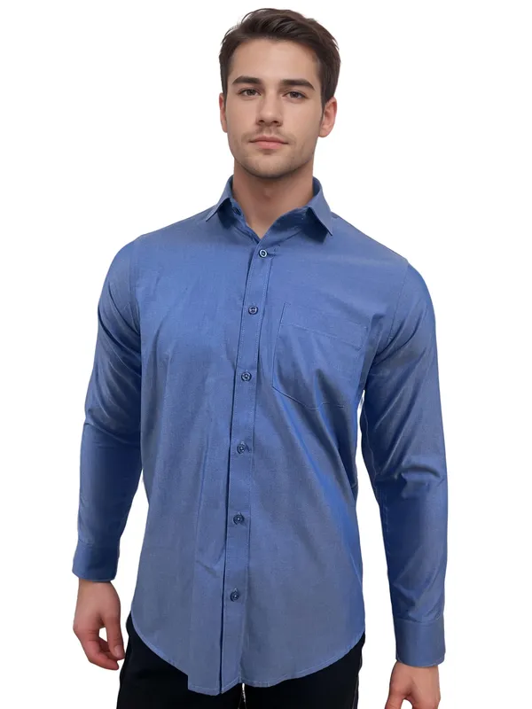 Slate_Blue_Premium_Cotton_Shirt_For_Men