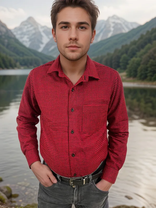 Crimson_Red_&_Black_Houndstooth_Warm_Winter_Shirt_For_Men
