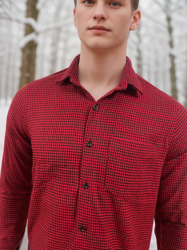 Crimson_Red_&_Black_Houndstooth_Warm_Winter_Shirt_For_Men