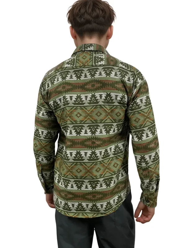Olive_&_White_Warm_Winter_Shirt_For_Men