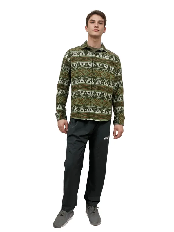 Olive_&_White_Warm_Winter_Shirt_For_Men