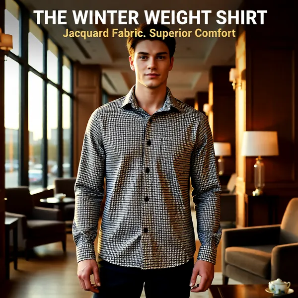 Black_&_White_Houndstooth_Casual_Shirt_For_Men