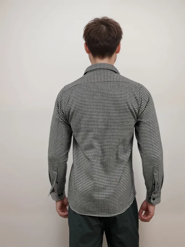 Black_&_White_Houndstooth_Casual_Shirt_For_Men