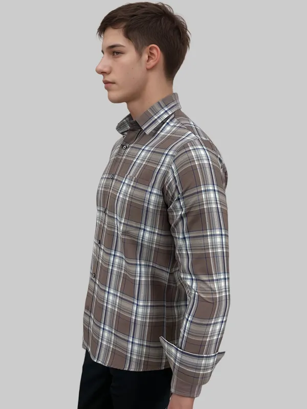 Aqua_Mist_Classic_Cotton_Rich_Check_Shirt_For_Men