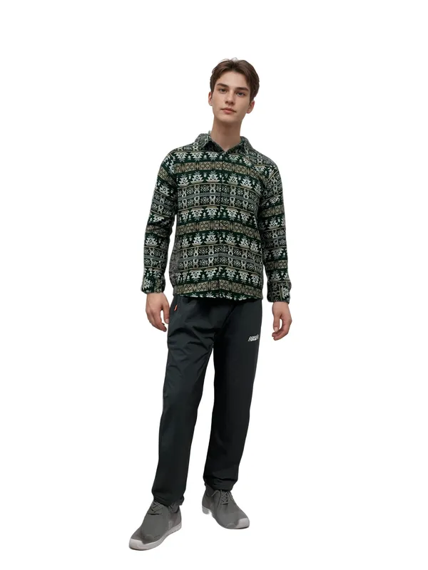 Green_&_White_Warm__Winter_Shirt_For_Men