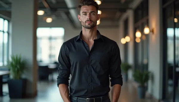 Black__Fabusa_Plain_Cotton_Smart_Fit_Shirt_For_Men
