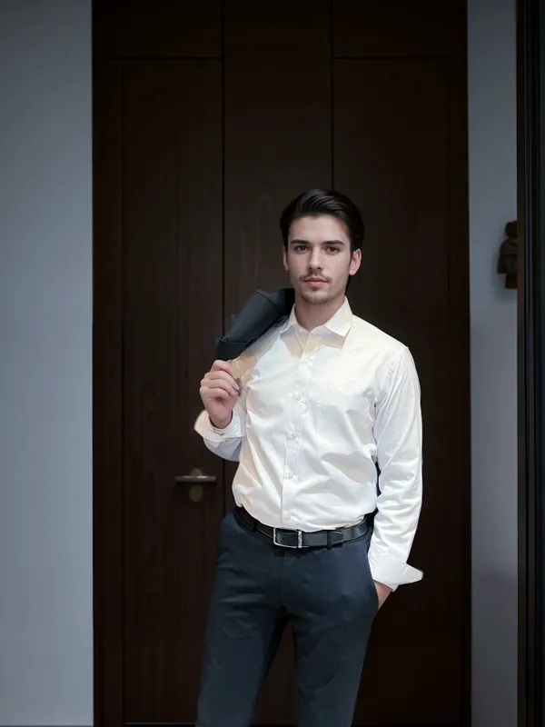 White__Fabusa_Plain_Poly_Cotton_Smart_Fit_Shirt_For_Men