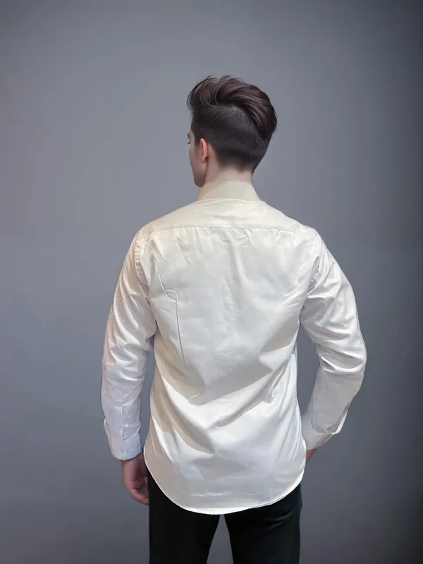 White__Fabusa_Plain_Poly_Cotton_Smart_Fit_Shirt_For_Men