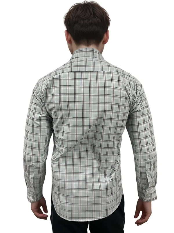 Sage_Grey_Cotton_Rich_Check_Shirt_For_Men