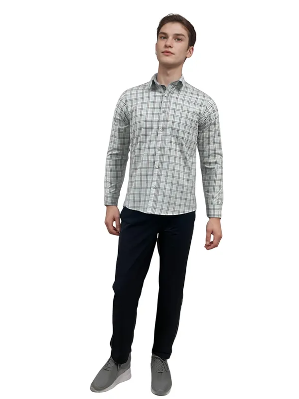 Sage_Grey_Cotton_Rich_Check_Shirt_For_Men