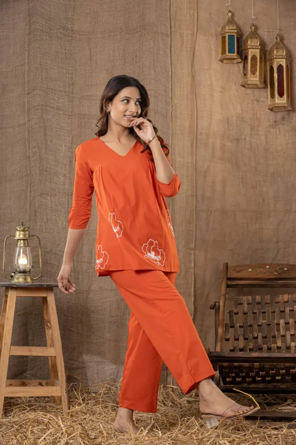 Rust_Red_Cotton_Premium_&_Elegant_Co-Ord_Set_For_Women