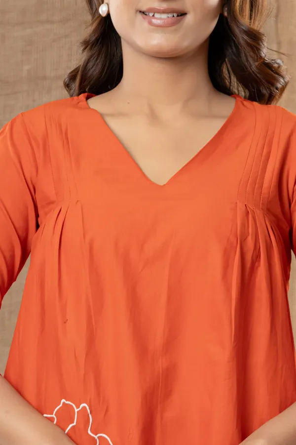 Rust_Red_Cotton_Premium_&_Elegant_Co-Ord_Set_For_Women