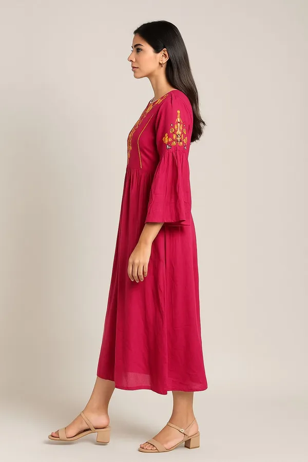 Pink_Cotton_Rayon_Premium_&_Elegant_Kurta_For_Women