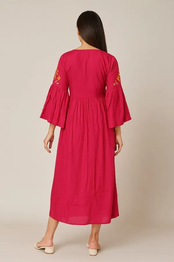 Pink_Cotton_Rayon_Premium_&_Elegant_Kurta_For_Women